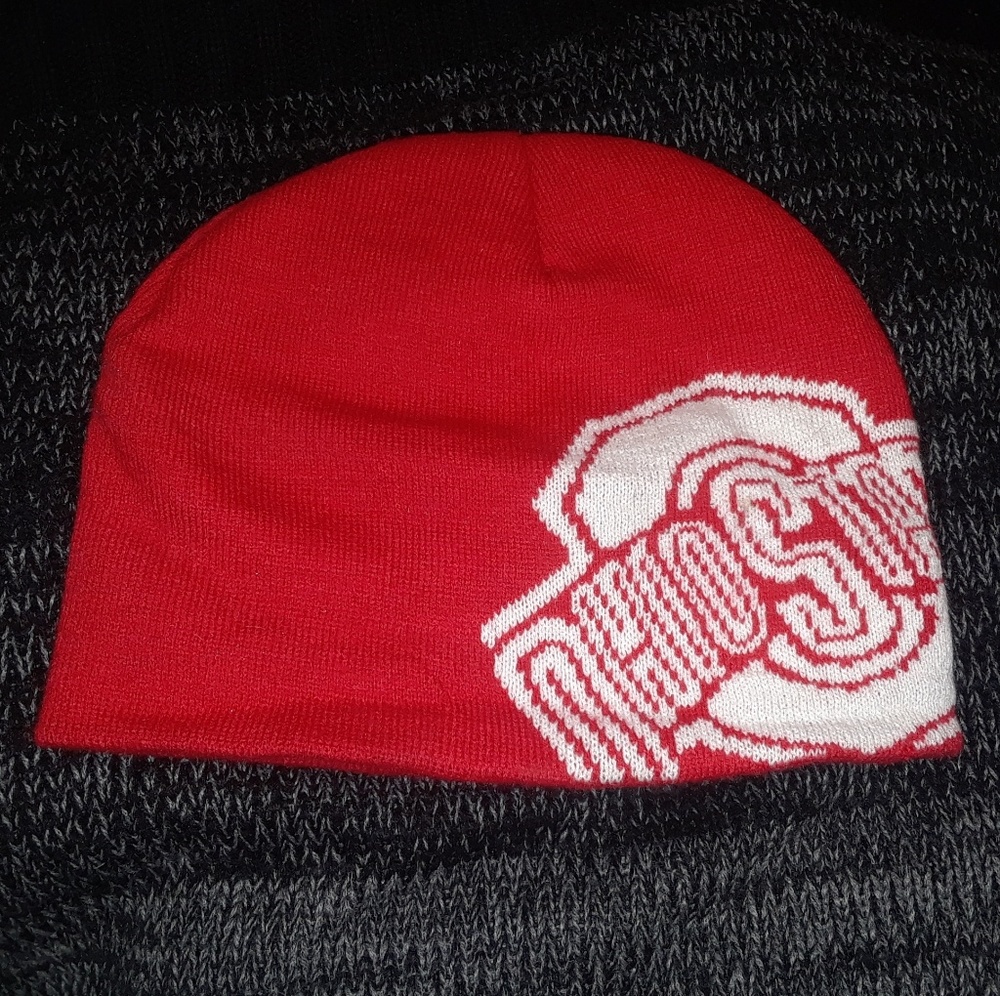 Ohio State Red and White Beanie